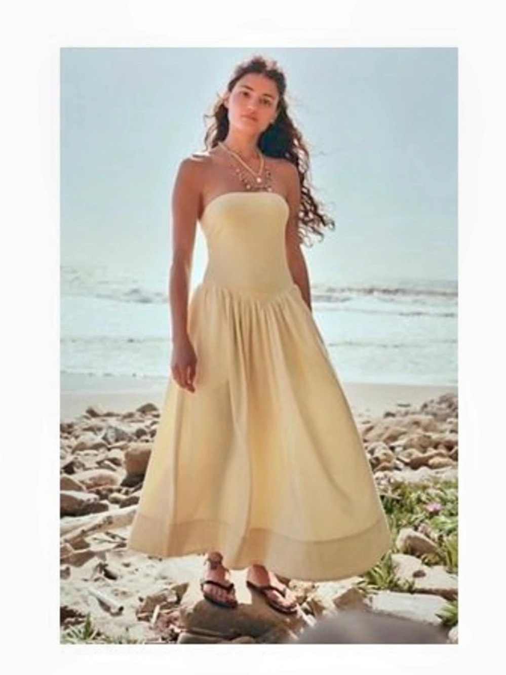 Free People Onda Drop-Waist Tube Midi Dress Size M NWT